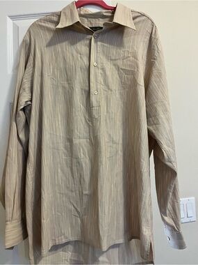 Ermenegildo Zegna Light Beige Striped Casual Button-Down Shirt